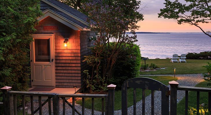 A sunset view from our Camden, Maine bed and breakfast