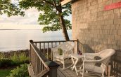 Oceanfront Resorts in Maine view from the deck of the Fitz Henry Lane Cottage