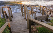 ocean walkway to Penobscot Bay