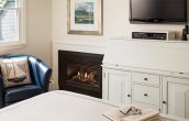 The fireplace in the EB White room at our Camden, Maine Inn