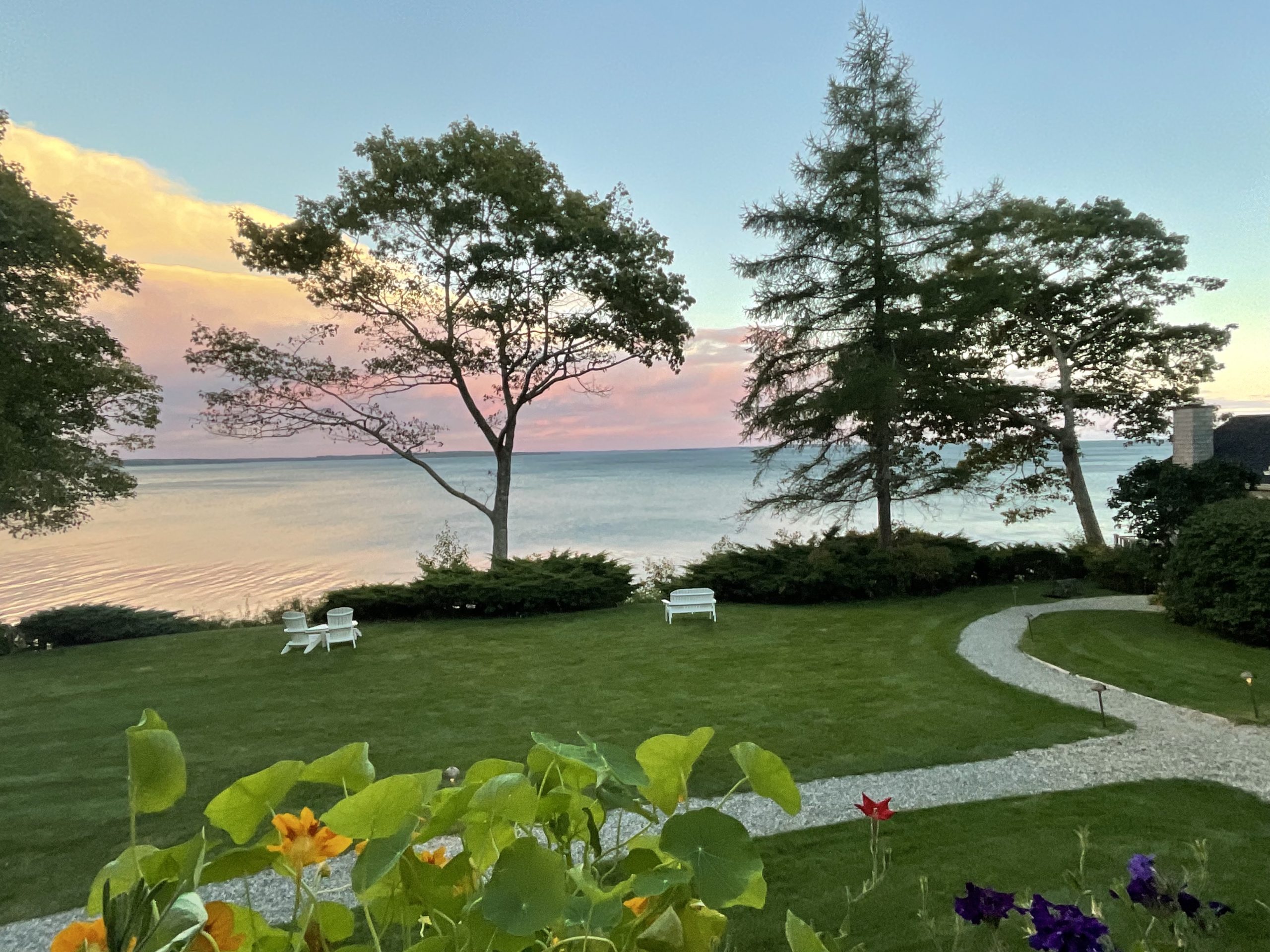 Relaxing on the porch at our Maine boutique hotel