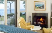 Our Maine oceanfront rentals have fireplaces