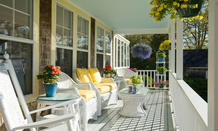 Main House porch overlooking the ocean