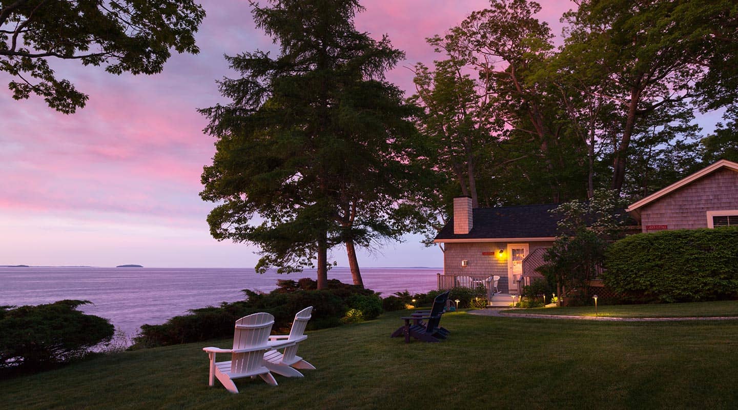 Camden, Maine boutique hotel at sunrise