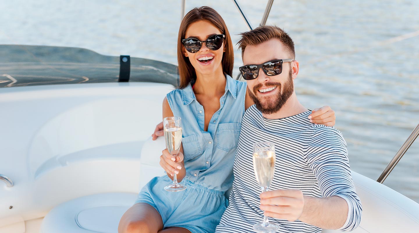 A couple on a sailboat