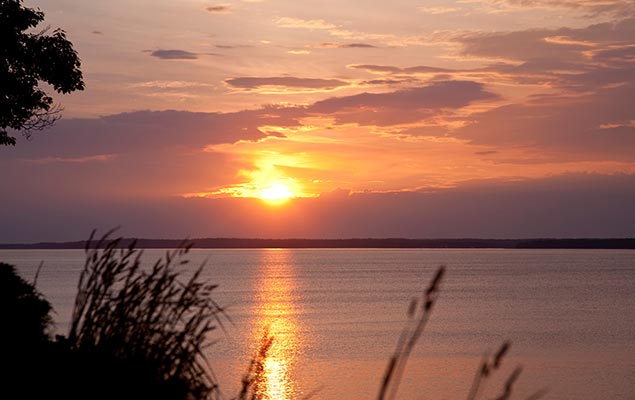 Watching the sunrise over the ocean