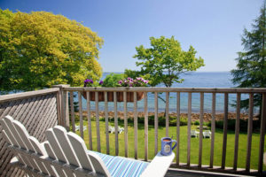 The beautiful private ocean facing deck at the Inn at Sunrise Point