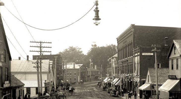 old photo of a main street