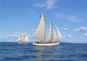 Sailboat on the water at the Camden Windjammer Festival