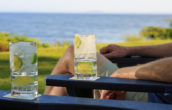 Guest enjoying cocktails at our bed and breakfast