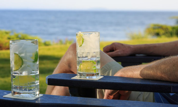 Guest enjoying cocktails at our bed and breakfast