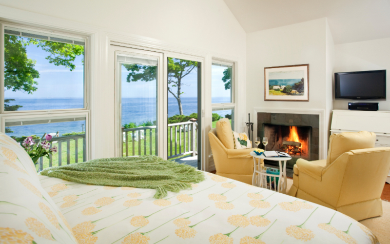 Luxury Guest Suite with Water Views and Fireplace on a Day Trip to Maine