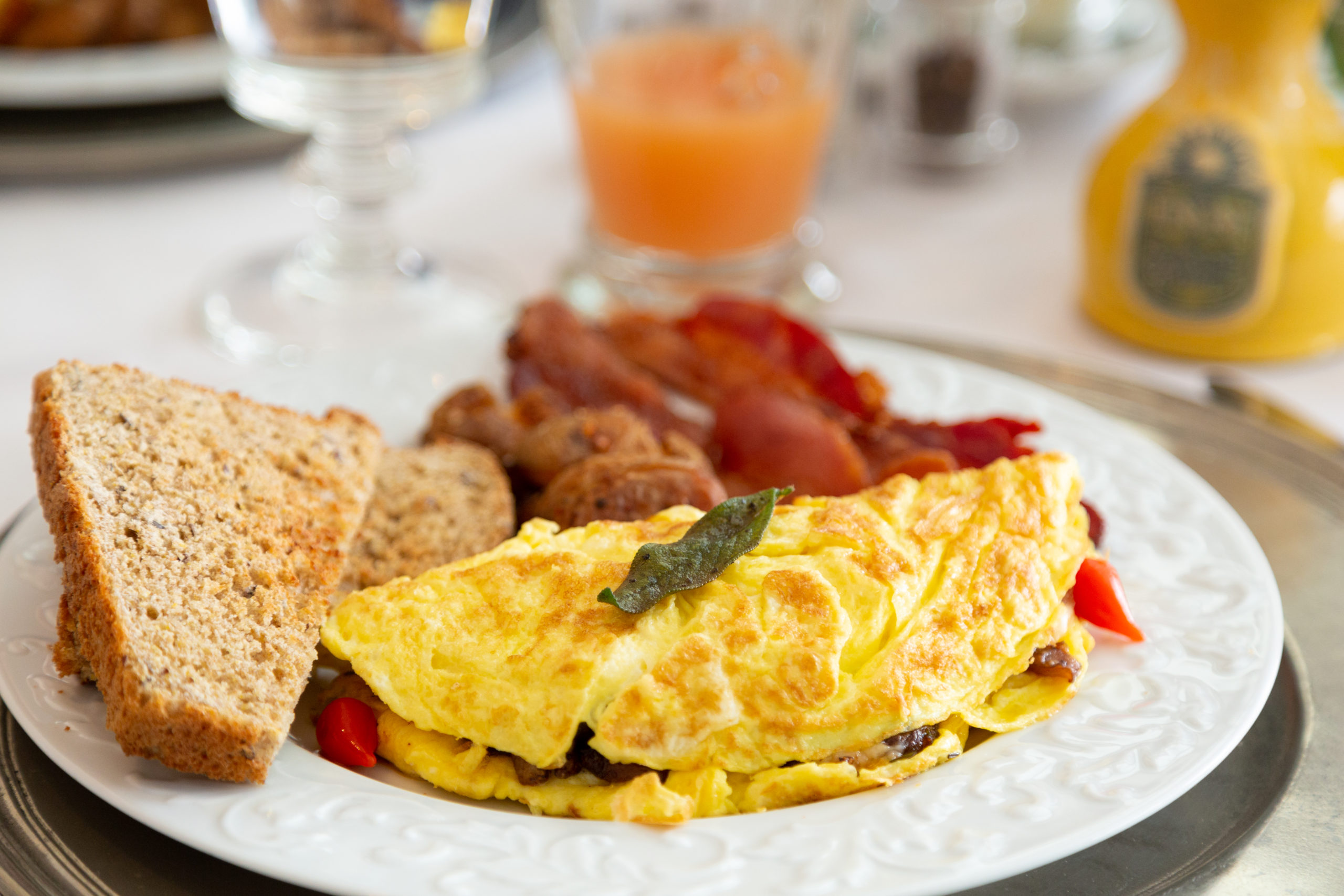 Gourmet breakfast at our coastal retreat